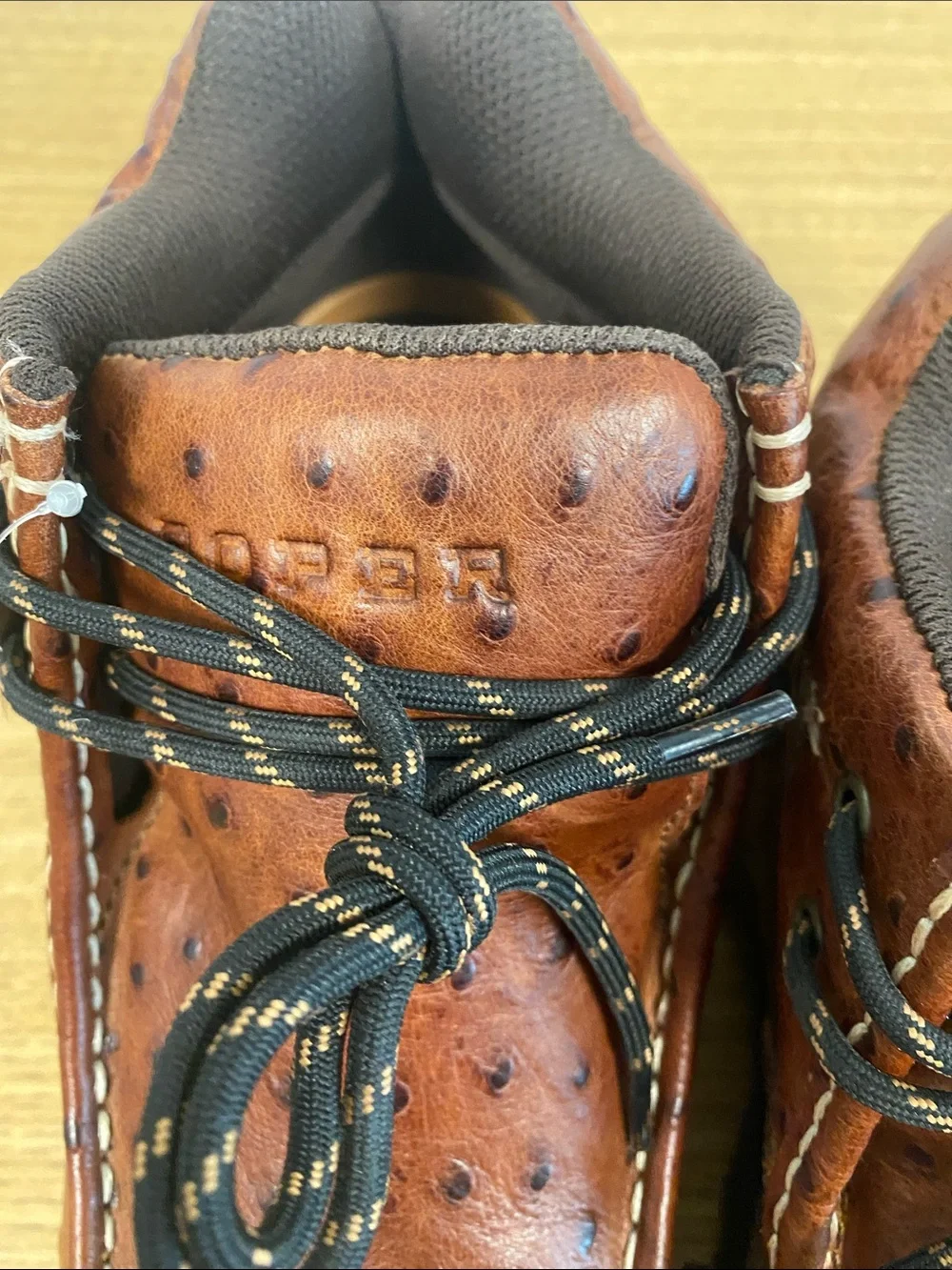 Roper Men's Stirrup Ostrich Print Moc Toe Chukka Boots